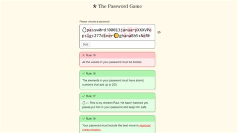 rule 18 password game